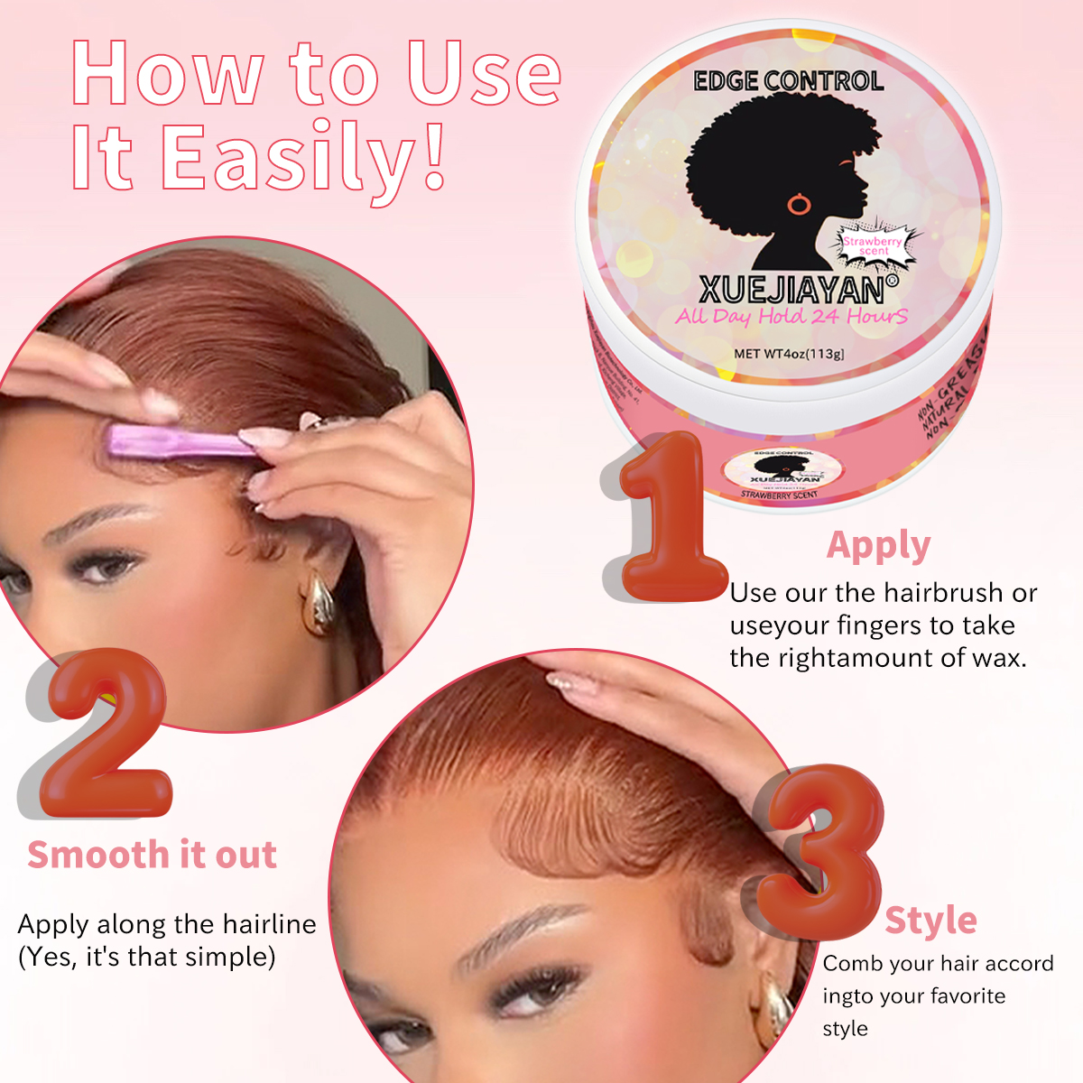 edge control gel Strawberry flavor