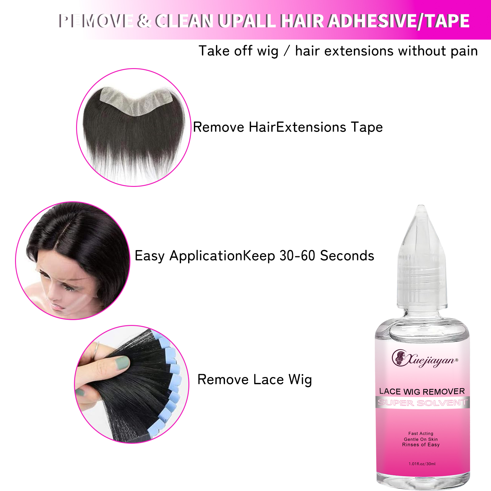 Wig adhesive remover kit