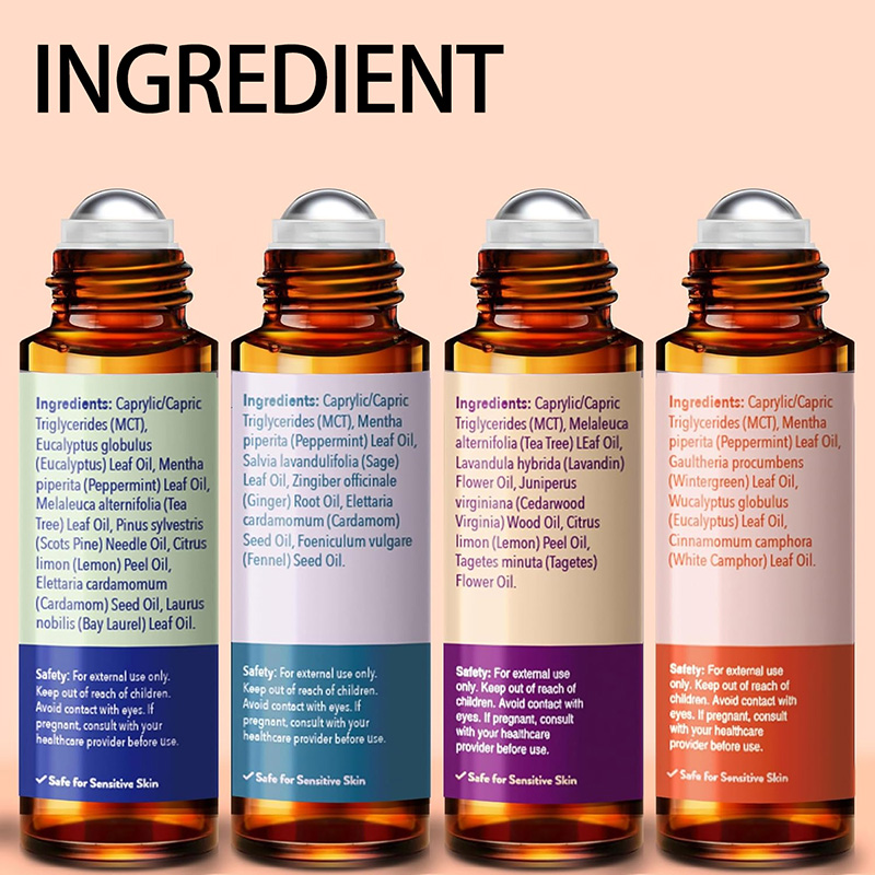 Aromatherapy essential oil roll-on set